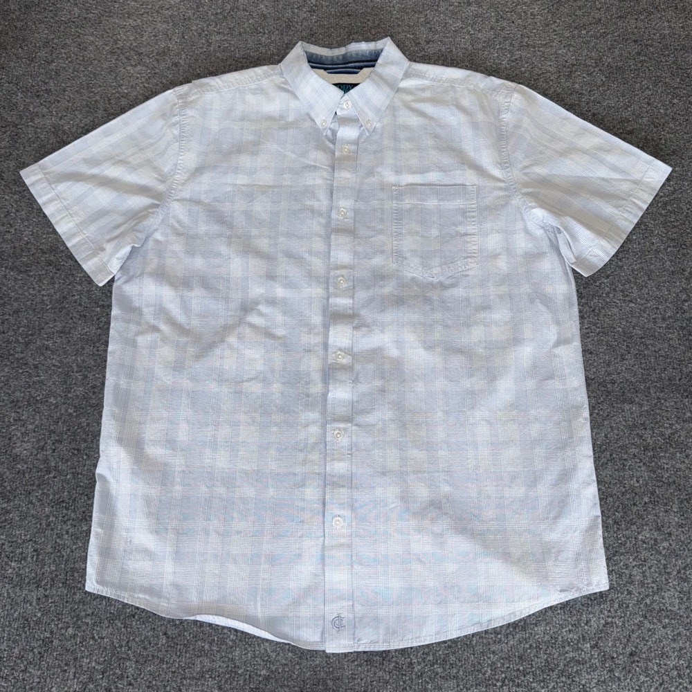 Cody James Core Shirt Plaid‎ Button Down Short Sleeve Casual Blue Mens Medium